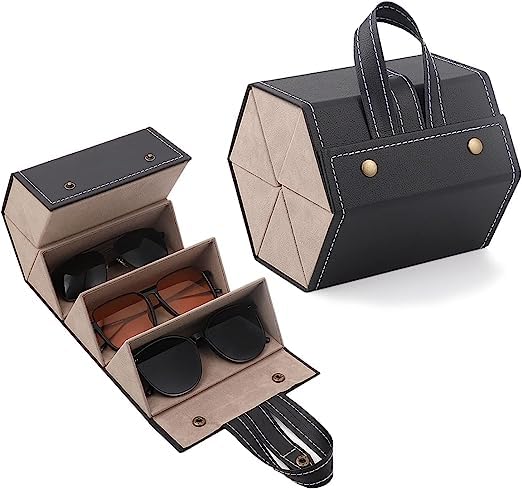 home brilliant 6 slot Sunglasses Organizer Box, Foldable Travel Glasses Case Storage Eyewear Holder Hanging Sunglasses Box-picture-16