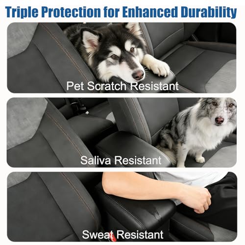 Image of Autorder Center Console Cover for 2022-2025 2026 Ford Maverick Accessories Armrest Cover Anti-Scratch Middle Console Pad Leather Armrest Protector