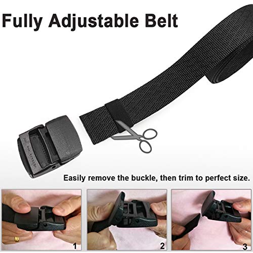 Image of WYuZe 2 Pack Nylon Belt Outdoor Military Web Belt 1.5 inch Men Tactical Webbing Work Belts for Men