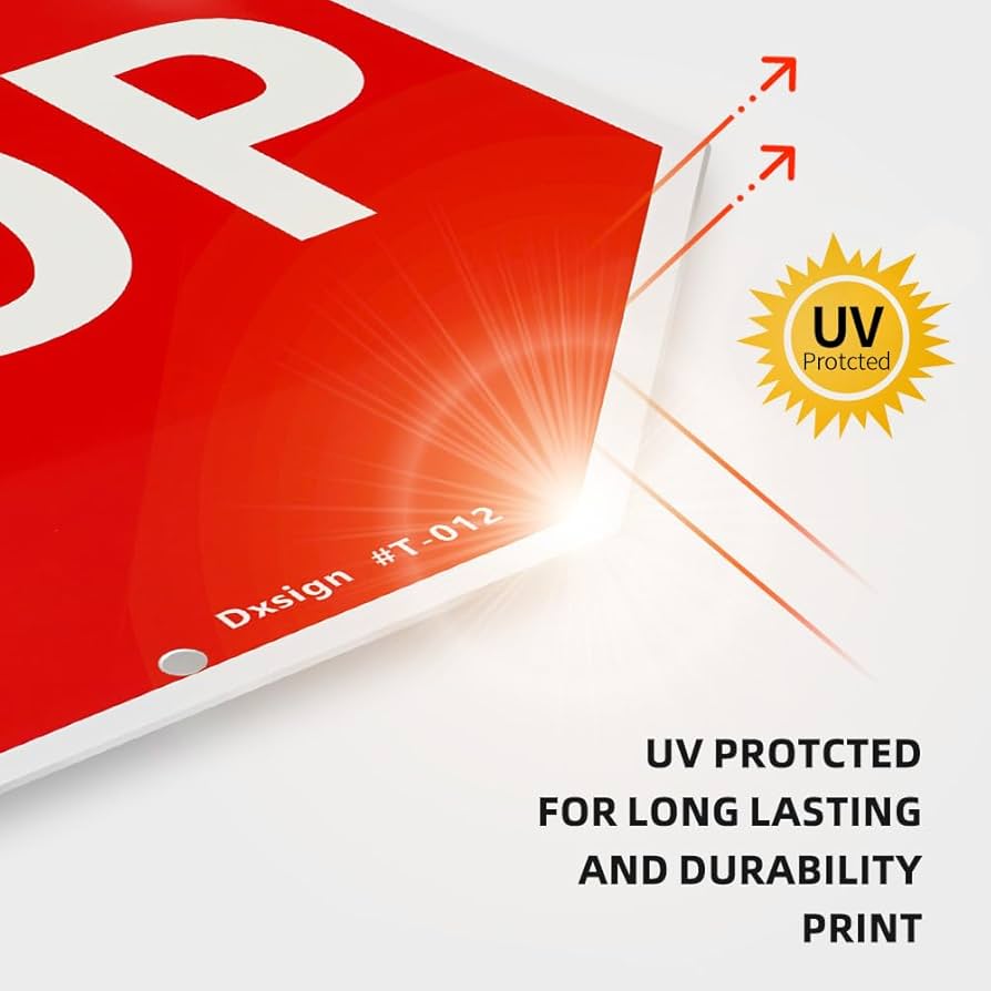 Red STOP Sign Wall Art, 12x12 Inch Aluminum, UV Printed