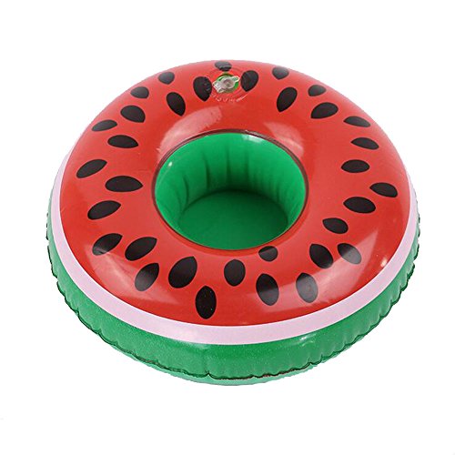 Enjoy Youth ドリンクホルダー 浮き輪 ホルダー コースター 水遊び ドリンク カップホルダー ドリンク置き (スイカ1個)