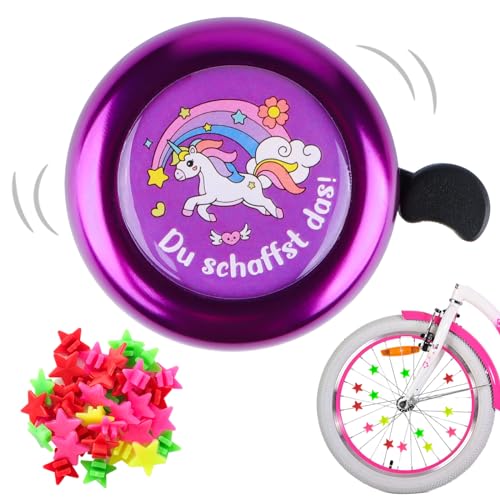 BETESSIN Fahrradklingel Kinder Mädchen - Du schaffst das! - Einhorn...