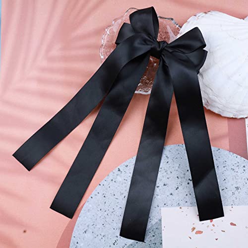 Inilbran Vintage Bow Hair Clips Nero Seta Fiocco