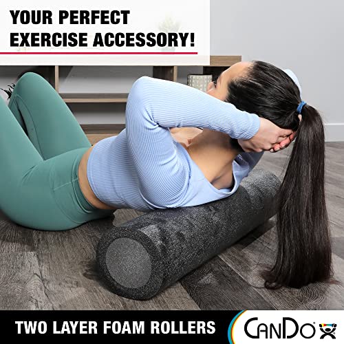 Cando Premium Two-Layer Foam Rollers For Muscle Restoration Massage Therapy Sport Recovery And Physical Therapy 6" X 30" Extra-Firm #TOP3