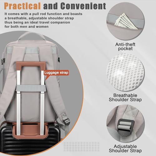 Image of 40L Travel Backpack, Flight Approved Carry On Laptop Backpack | Water-resistant, Personal Item Travel Bag, Fits 15.6 /17.3 inch Laptop, Hiking, Camping, Business, Commute, Men & Women