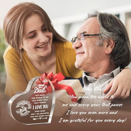 Image of Gifzy Dad Gifts - Delicate Dad Birthday Gifts from Daughter Son - Engraved Acrylic Decorations Christmas Fathers Day Birthday Gift for Dad, Idea