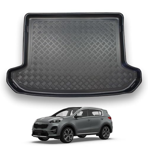 NOMAD Kia Sportage (2016-2021) Boot Liner Tailored Fit Car Floor Mat Protector Non Slip Waterproof Raised Edges Compatible Custom Fit Accessory Black Dog & Pet Friendly Easy Install All-Weather