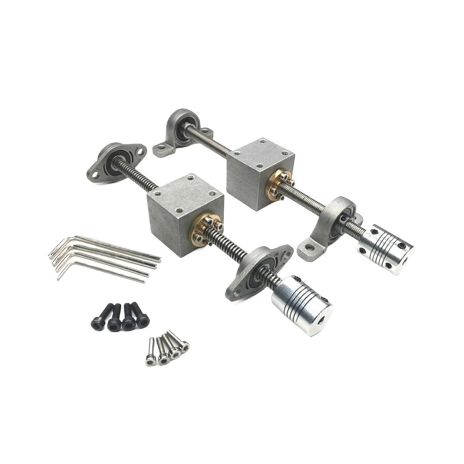 Metal Ball Screw nut T20 Lead Screw Diameter 20mm Trapezoidal Screw Nut Screw Set with Nut Holder Vertical Kit Lead 4mm(500mm)