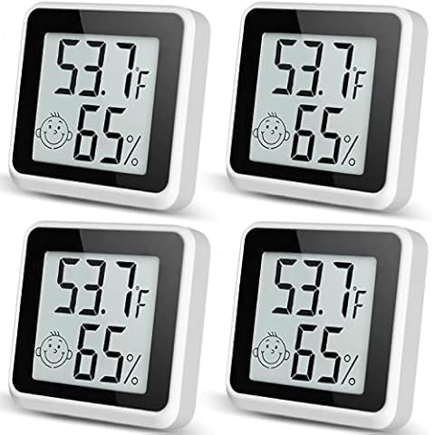 Indoor Humidity Meter Hygrometer 4Pack, Room Thermometer for Accurate Room Temperature Monitor, Digital Hygrometer with Indoor Thermometer for Home, Baby Nursery, and Humidity Sensor Enhanced Comfort Cover