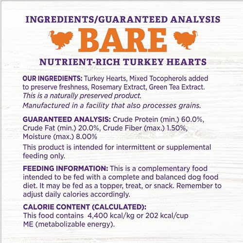 Image of Wellness Bowl Boosters Bare Freeze Dried Turkey Dog Food Topper for Small, Medium, and Large Breeds, Grain Free, Natural, 4 oz Bag (Pack of 2)