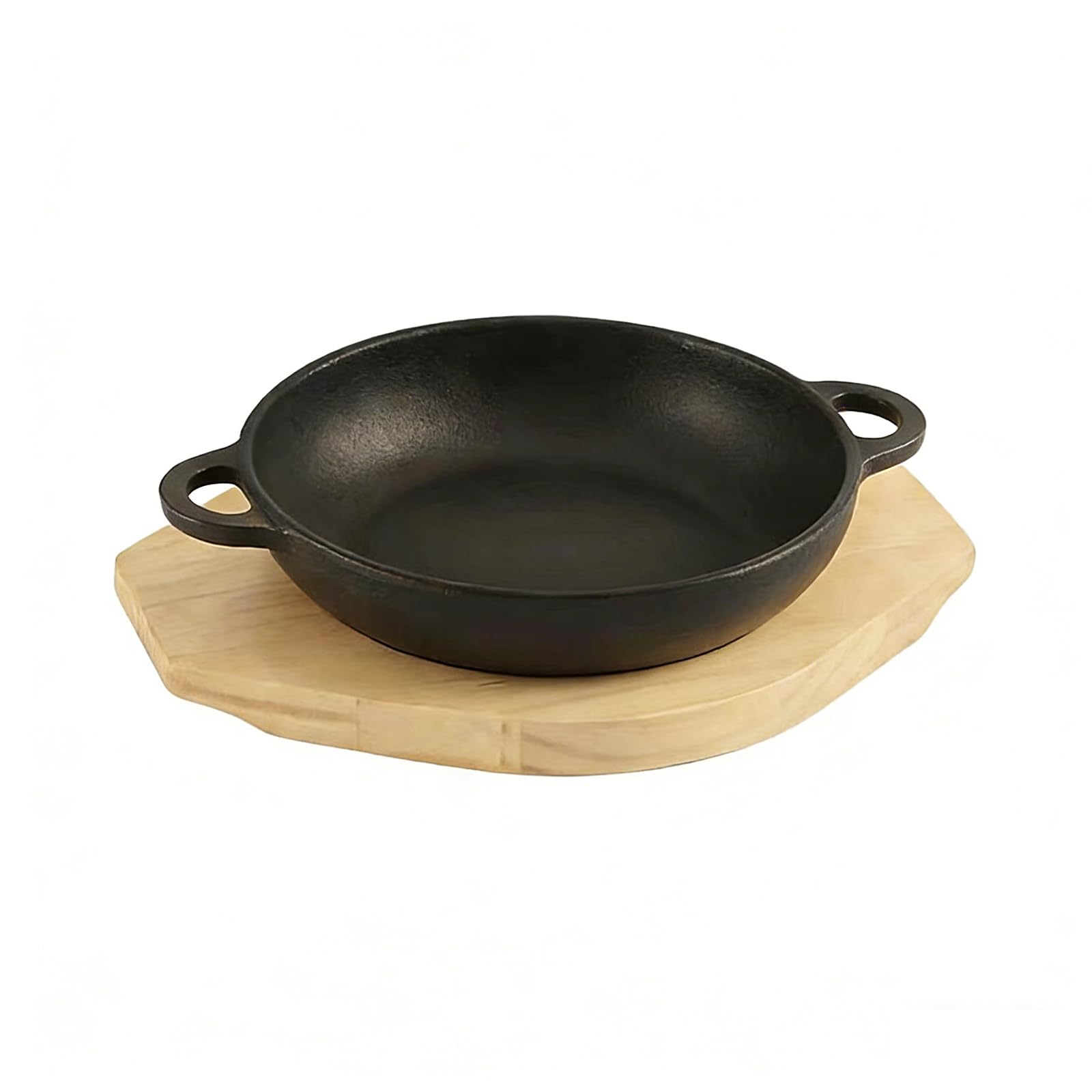 HDOYTXXM Of 1 Permanent Wrought Iron Baking Extent and Wood Easy to Clean and Maintain for Permanent Execution Wooden Board Fryingpan