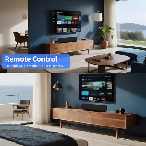 Image of Sound Bar for TV, Bluetooth Surround Sound System with 3D Home Theater Audio, RGB Colorful Lighting, ARC /Optical /AUX /USB Connectivity