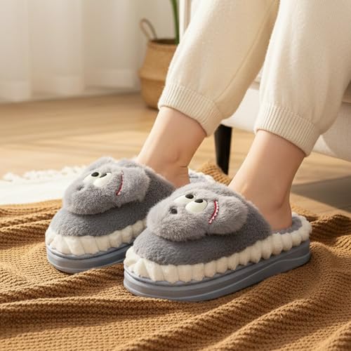 Image of VRITRAZ Women's Comfort Slip On Closed Toe Warm Winter House Clog Indoor Slipper with Cute Print and Degins