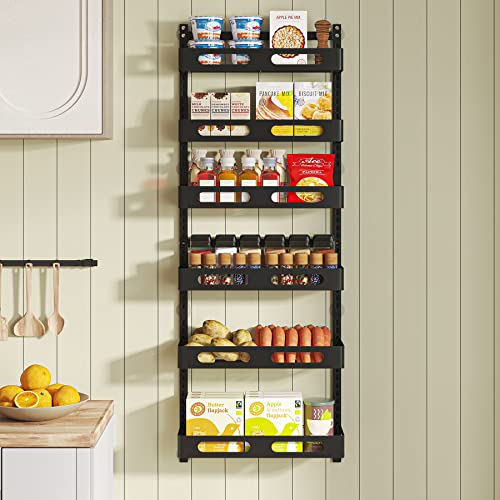 1Easylife 6-Tier Over The Door Pantry Organizer Black Pantry Organization And Storage With Adjustable Basket, Pantry Door Rack With Detachable Frame, Space Saving Hanging Spice Rack For Kitchen Pantry #TOP1