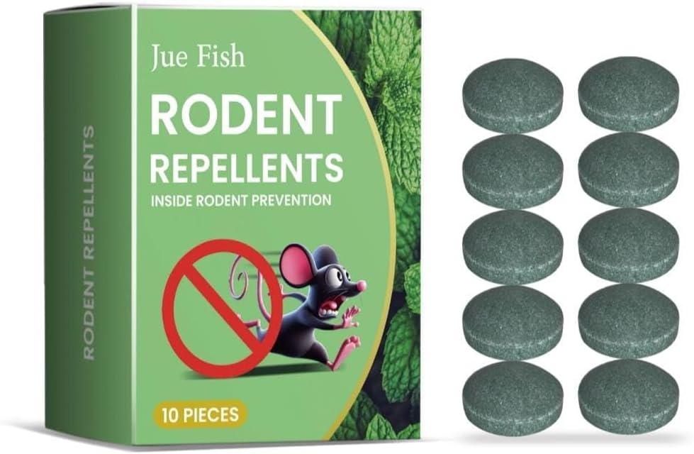 Rat Repellent for Car Home Pack of 1 (10 Tablet) Mouse Peppermint Oil to Protect Wires in Car, Bike & Truck Engine No Kill Only Repels Home Indoor-Outdoor Garage Rat Controller Pills to Keep Rodents Out of Car