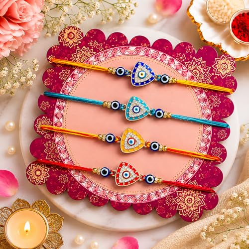 Image of JAIPUR ACE Raksha Bandhan Rakhi Gift Combo with Designer Rakhi, Puja Thali, 2 Katori Bowls, Roli Kumkum & Greeting Card for Brother, Bhai, Bhaiya | Complete Celebration Set