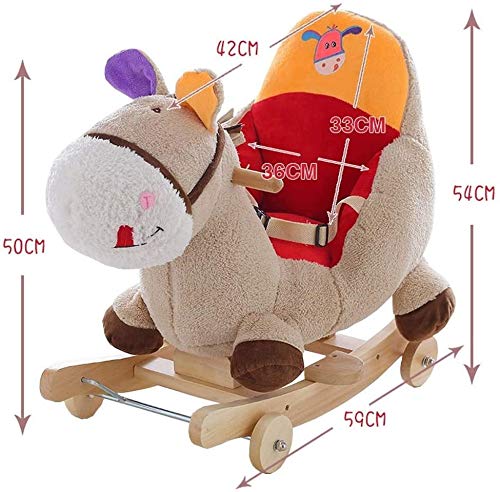 ZHANGYUEFEIFZ Schaukelpferd Plüsch Schaukeltier Pferd Rocking Horse Baby Trojaner Spielzeug Geschenk Kinderstuhl Nette… – Bild 4
