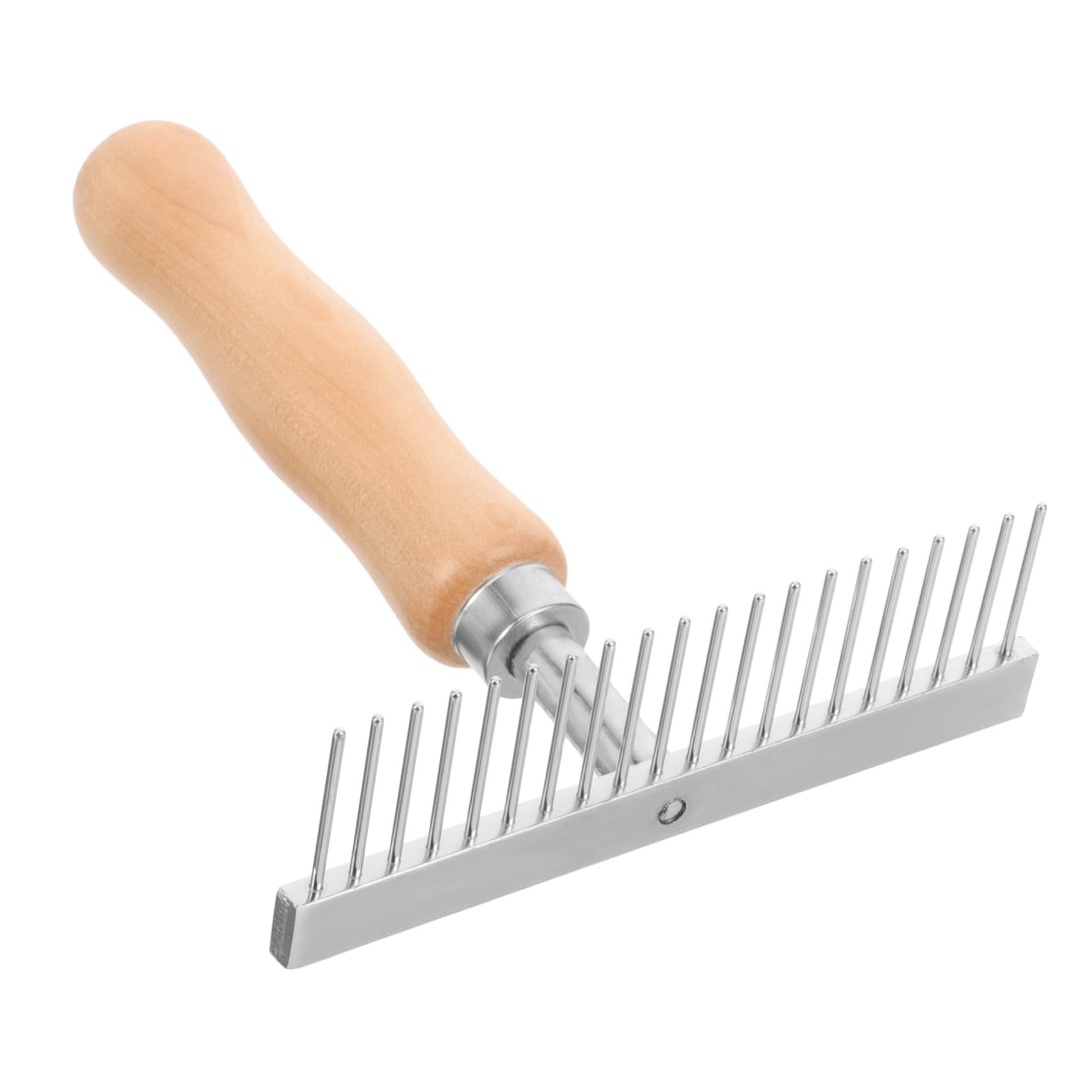 Parliky Pet Hair Comb Dog Grooming Rake Pet Cleaning Brush Metal Pins Comfortable Wood Handle