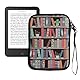kwmobile Tasche für eReader - Neopren Hülle Schutzhülle Bücherregal mit Pflanzen Blau Grün Pink - 17 x 12 x 2 cm Innenmaße