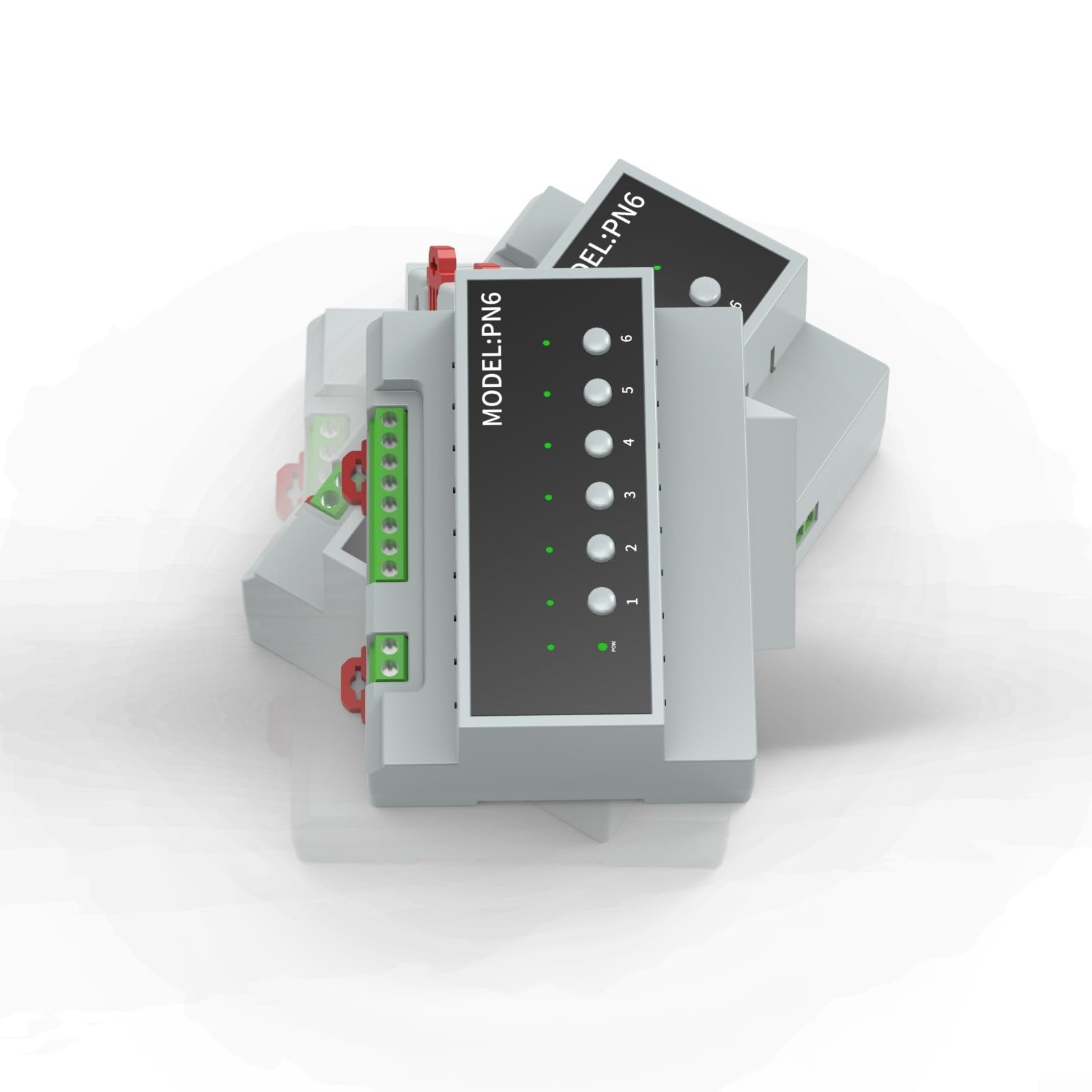 WiFi inteligente para interruptor de relé ZIGBEE de 6 vías 16 A por canal con estado LED y modo de memoria para Tuya Smart Home Automation Gris (antena wifi Ex)