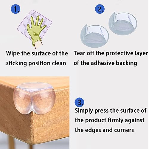 Image of Corner Guards for Furniture -Sdjdhej 20Pcs Clear Baby Proof Table Edge Corner Protectors Soft Silicone Bumper Strip with Clear Edge Bumpers Guard for Baby, Kids, Fireplace, Countertop (semi Circular)