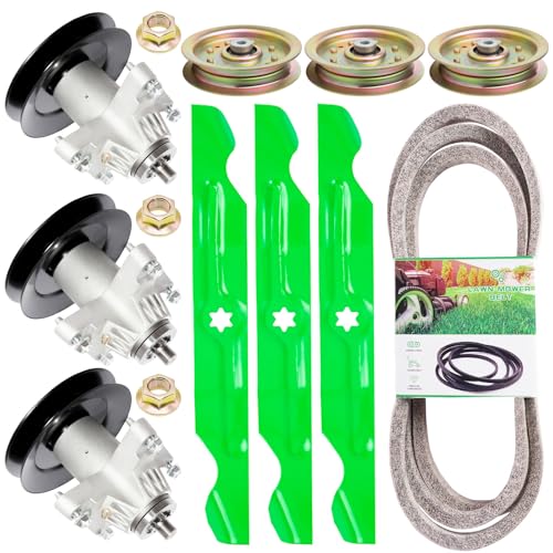 50 inch Mower Deck Rebuild Kit Fit for Cub Cadet RZT50 RZT-50 ZT-50 MTD ZT50 LT1050 Troy-Bilt Mustang XP Lawn Mower Includes 3 Spindles 618-04126 3 Blades 742-04053 1 Be lt 754-04044 3 Idler 753-08171