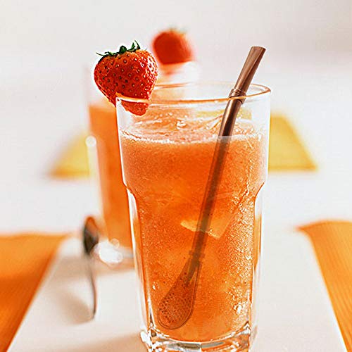 N/A/ JT1H Drinking Straw Filter Spoon Rose Gold, Acrylic, 5 Oro Rosa - Imagen 5