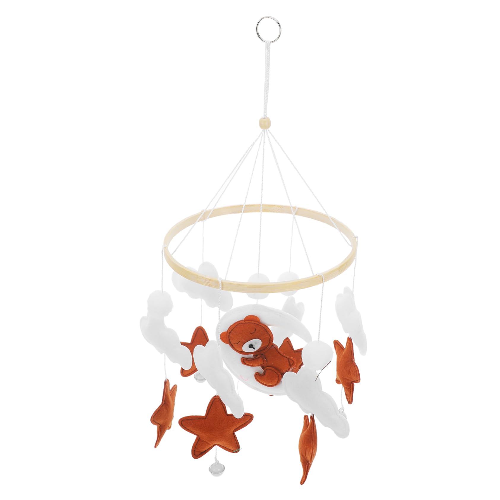 GLEAVI Crib Mobile Cute Bear Cloud Hanging Decorations for Nursery Charming Star Moon Bassinet Lightweight Crib Hanging Ornament for Rooms