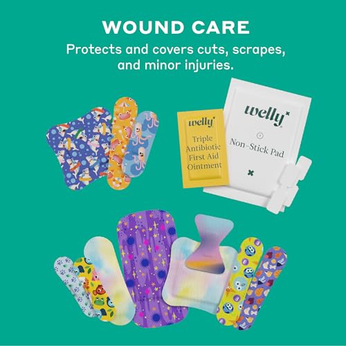 Image of Welly Comprehensive First Aid Kit - FSA Eligible - Adhesive Bandages, Tape and Non-Stick Pads, Butterfly Strips, Cleansing Wipes, Ointments, Gauze, and More - 240 Pieces