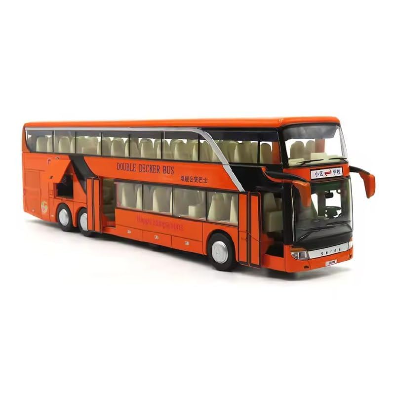 Image of DEOXY Double Decker Bus Toys for Kids Diecast Metal Bus Alloy London Light & Music Open Door Collection Toys for Boy Kids (66033 red0)