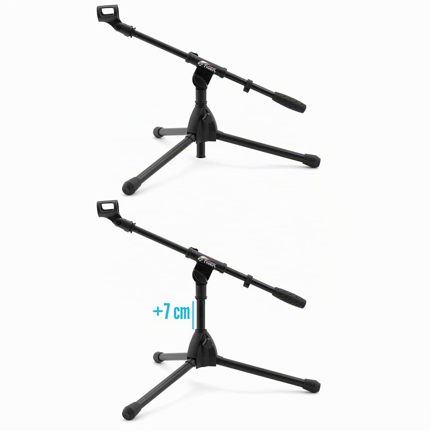 TIGER MCA49-BK Supporto corto per microfono a braccio da tavolo e da pavimento – Bass drum, cab per chitarra Mic Stand