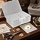 JIEHIN Fotoaufbewahrungsbox 38 x 30 x 13 cm Fotoetui, Foto Organizer Box mit 16 innere Fotohalter, Durchsichtige Fotobox Aufbewahrungsbox aus Kunststoff für Karten, Handwerk