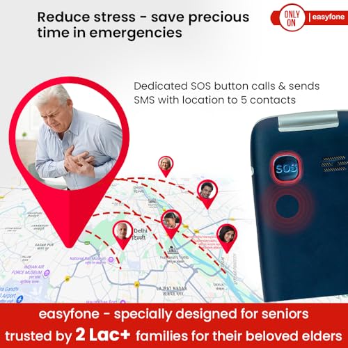 Image of Easyfone Elite 4G Phone for Seniors | 2.8 inch Big Screen | Loud Sound | Big & Talking Buttons | USB-C & Dock Charger | SOS | Photo Speed Dial | FM | Customizable Menu