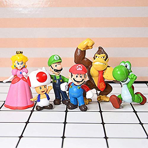 SUNSK Cartoon Cake Toppers Bros Figuren Taartdecoratie Cartoon Bros Ornamenten Verjaardag Versiering Taarttoppers 6… - Image 4