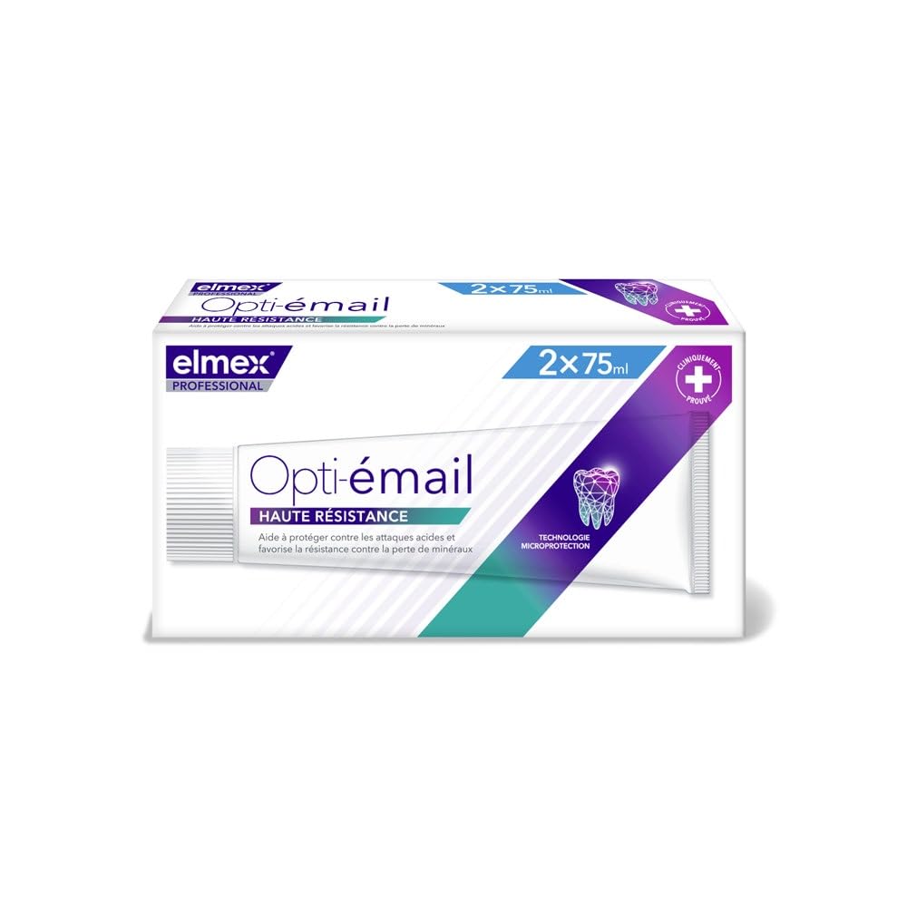 Elmex opti-​émail dentifrice haute résistance lot de 2x75ml