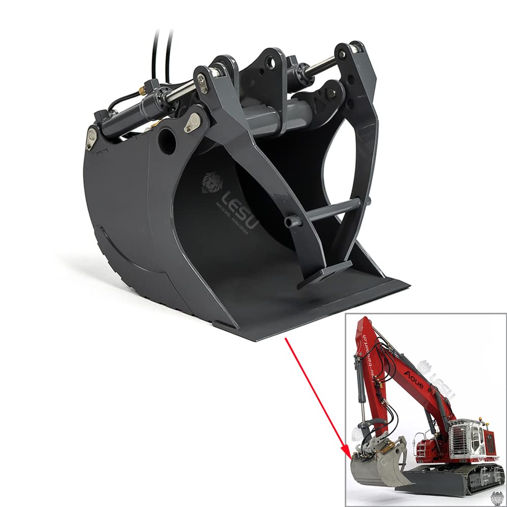 1/14 Metal pintado cubo de agarre para LESU ET35 excavadora RC hidráulica modelo piezas