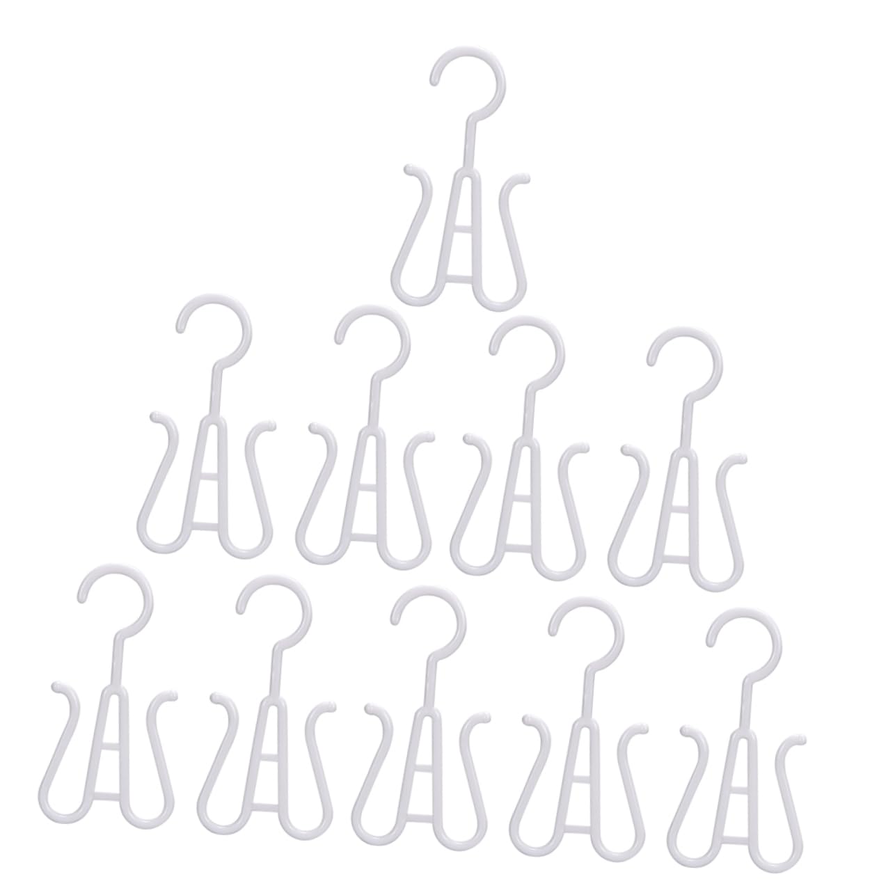 MUCKLILY 10Pcs Plastic Shoes Hanging Organizer Hooks Slipper Drying Racks for Home and Dorm Storage Space Saving Double Hook Design Lightweight and Sturdy Shoe Hangers