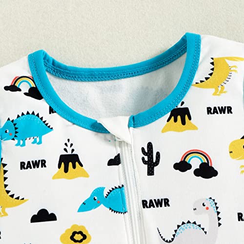 One Opening Unisex Baby Sleep Wear Sack Wearable Blanket Sleep Swaddle Baby Pjs Cartoon Sleep Wear Infant Sleeper Pajamas (Blue Dinosaur, 0-6 Months) #TOP3