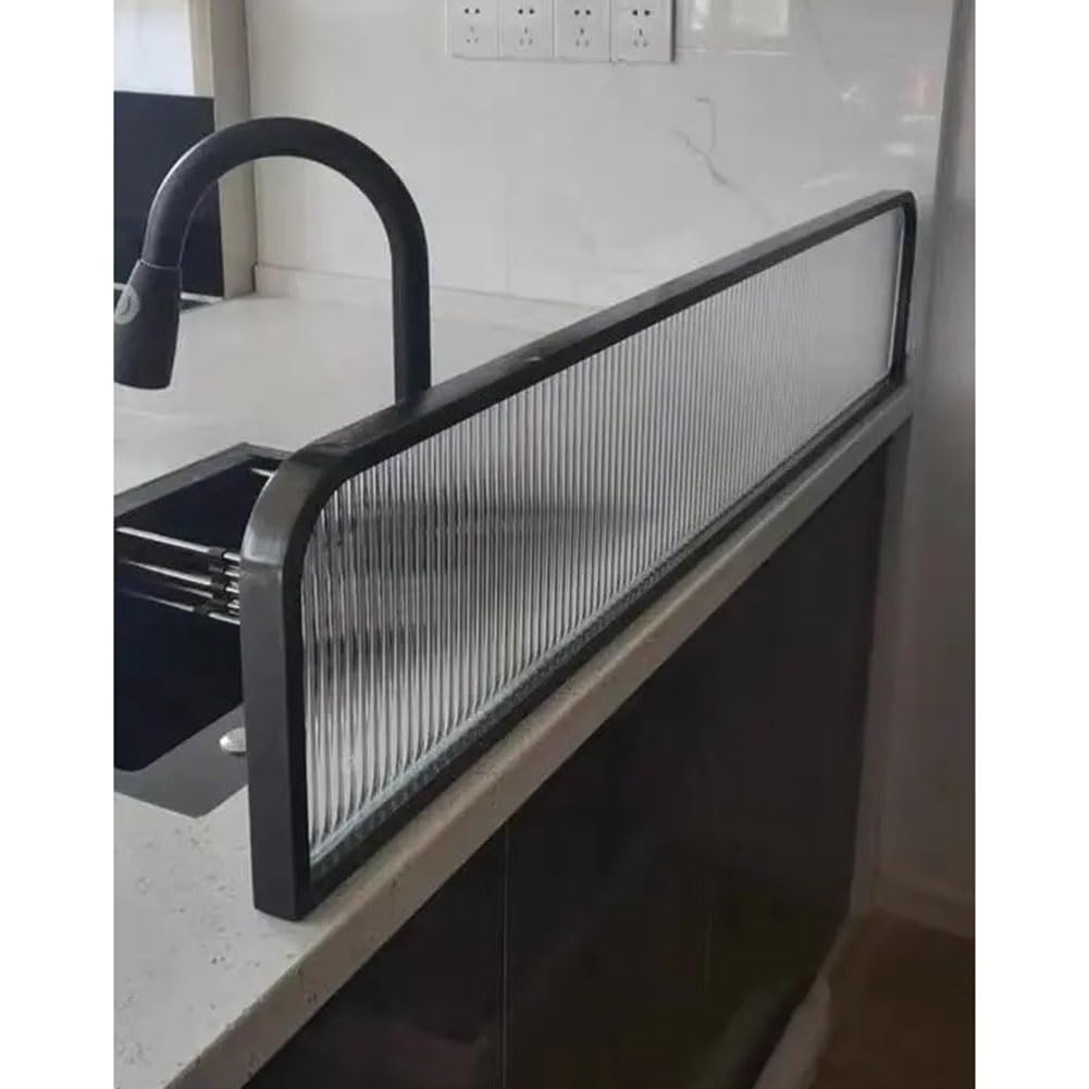 Czarna ścianka działowa na biurko, ochrona prywatności, wolnostojący i montowany na biurku, panel prywatności, do biura, restauracji, recepcji i kasjeraRozmiar: 1,5 m x 30 cm