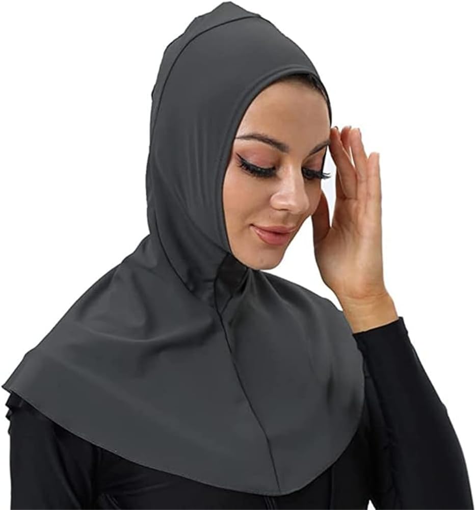 ShuoBeiter Solide Farbe Frauen schwimmen Kappe einstellbar muslimischen voll-Abdeckung Schal Kappe voll-Abdeckung Hals Schutz Hijab