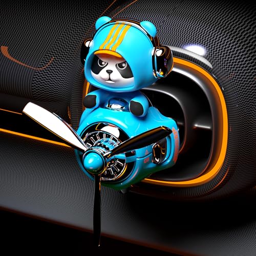 Image of Panda Car Air Fresheners Pilot Car Diffuser | Cute Car Perfume, Funny Car Fragrance, Rotating Propeller Design, Silicone Clip, Easy Installation, Long-Lasting Fragrance