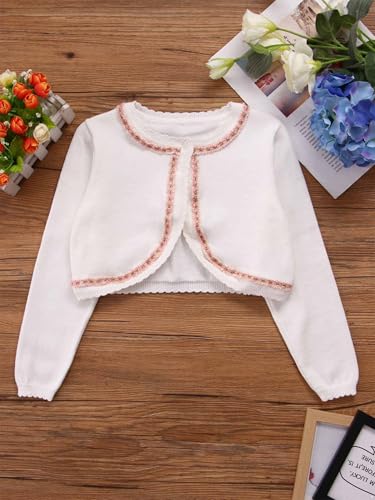 Kids Girls Open Fornt Bolero Shrug Button Closure Long Sleeves Knitted Jacket Cropped Tops Sweater Streetwear4