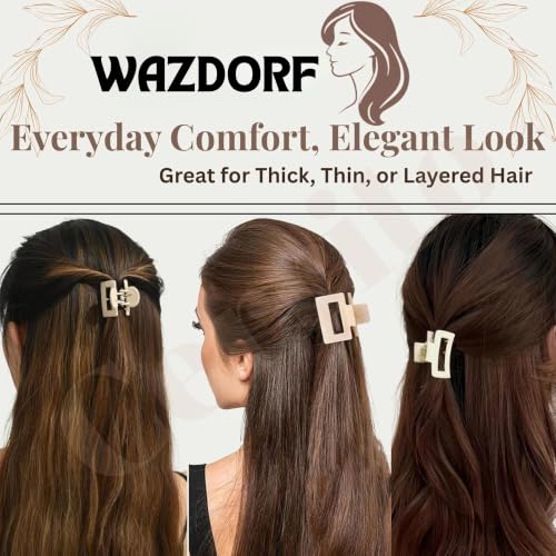 Image of Cerrito 6 Pcs Small Matte Hair Claw Clips for Women & Girls | Mini Clamps | Strong Hold NonSlip Clips for Thick & Thin Hair | Neutral Color | Durable Hair Accessories for Casual, Styling | Multicolor