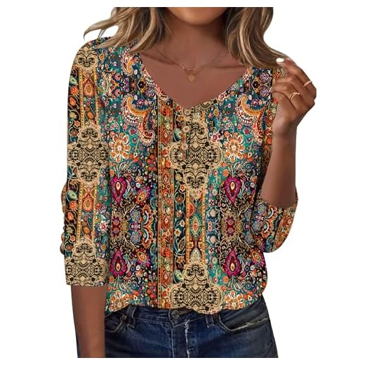Floral Boho Long Sleeve Women's Blouse