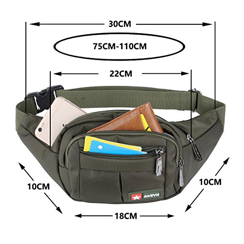 wasserdichte Bauchtasche Geeignet für Reise, Sport & alle Outdoor Aktivitäten, Hüfttasche für Damen und Herren, Bauchtasche Wasserdicht Hüfttaschen für Running (Olive)