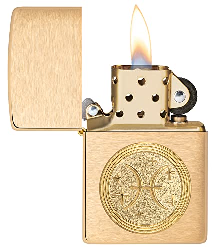 Encendedor Zippo recargable a prueba de viento con diseño zodiaco Piscis 7
