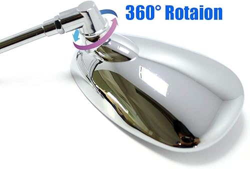 Miniatura 3 de Espejos laterales retrovisores cromados para motocicleta compatibles con Kawasaki Suzuki Chopper Scooter 10MM