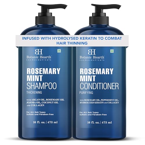 Botanic Hearth Rosemary Mint Shampoo and Conditioner Set, Thickening Formula, Promotes Hair Growth and Scalp Health Sulfate Free & Paraben Free, for Men & Women | 16 fl oz each - Image 3