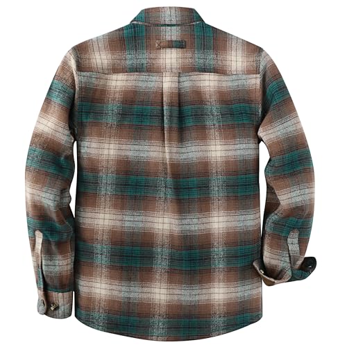 Image of Dubinik Mens Shacket Flannel Shirt for Men Lightweight Jacket Casual Plaid Coat with Warm Lining Long Sleeve Button