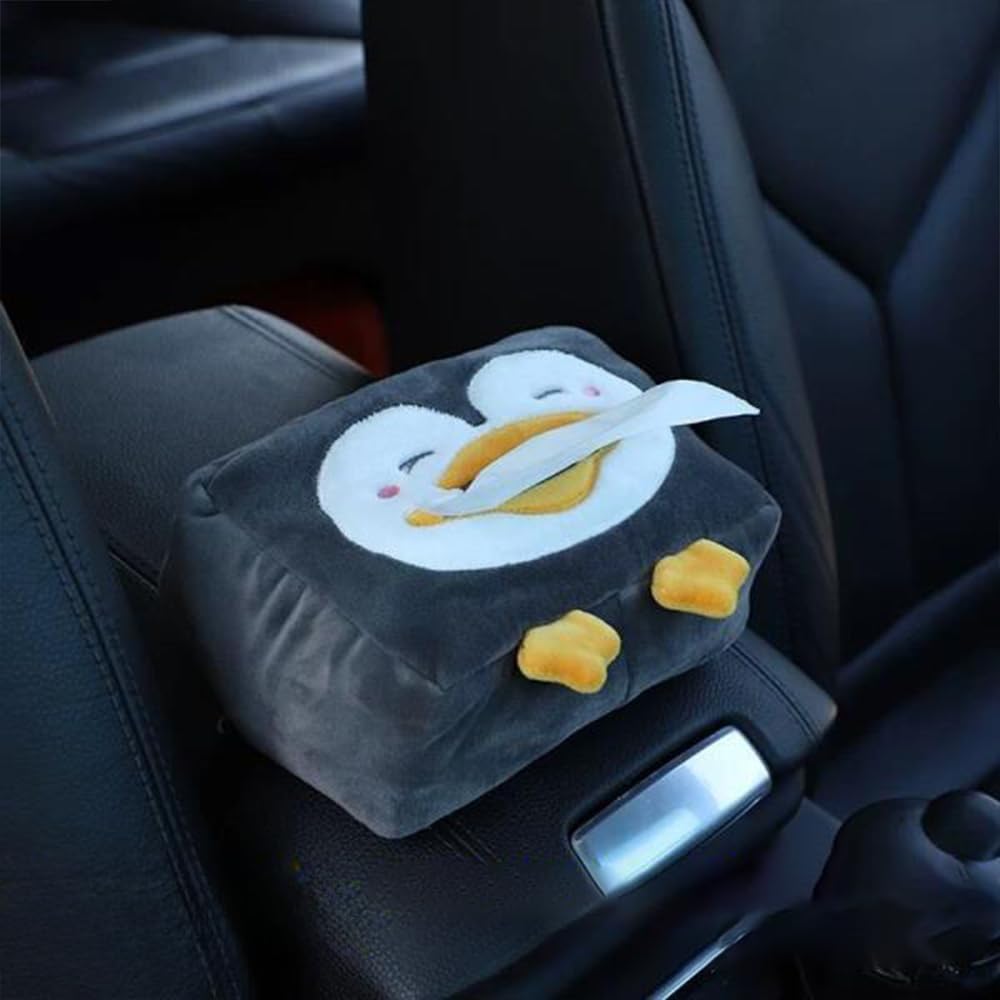 Kidoca® Car Tissue Holder for Car Animal Faces Cute Cartoon Multifunctional Portable Car Tissue Box Car Tissue Paper Holder for Car Interior Decoration Accessories (Grey)-image-28